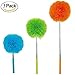 3 pcs Sackorange Retractable Long-Reach Washable Dusting,Set of 3 Microfiber Fiber Hand Duster with Telescoping Pole Extension Pole 30