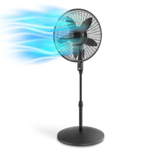 Photo 1 of 18-inch High-Velocity Pedestal Fan, Remote Control, 4 Speeds, 53-inch Height, WHITE