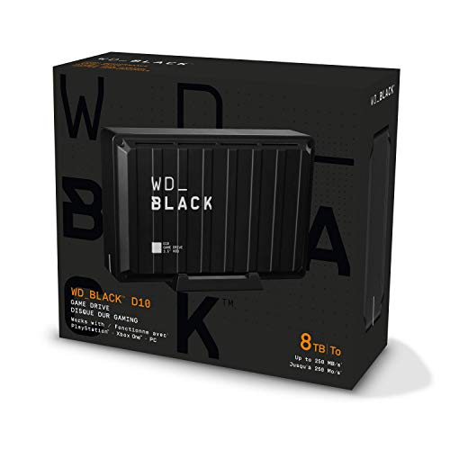 WD_BLACK 8TB D10 Game Drive - Portable External Hard Drive HDD Compatible with Playstation, Xbox, PC, & Mac - WDBA3P0080HBK-NESN