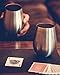 Potree Stainless Steel Insulated Stemless Wine Glass Unbreakable Set of 2 Cups