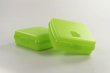 TUPPERWARE To Go Sandwich-Box (2) Pausenbrotbehälter Brotbox A126 limette 26571