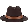 Dorfman Hat Co. Men's One-Piece Canvas Faux Leather-Trim Safari Hat