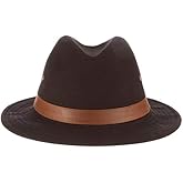 Dorfman Pacific Men's One-Piece Canvas Faux Leather-Trim Safari Hat
