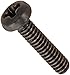 Small Parts Steel Pan Head Machine Screw, Black Oxide Finish, Meets ASME B18.6.3, #1 Phillips Drive, #2-56 Thread Size, 3/8