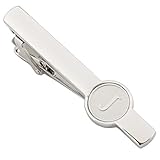 Dannyshi Men Tie Clip 2.1 Inch Silver Plated Stainless 26 Letters A-Z + Gift Box (Silver-J)