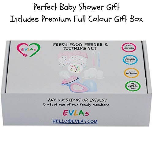 Teething Mittens for Babies with Baby Food Feeder Pacifier | Teether Set Perfect to Soothe Tender Gums | Fruit Feeder Pacifiers Safe Way to Introduce Solid Foods | Ideal Teething & First Baby Feeding - Thumbnail 4