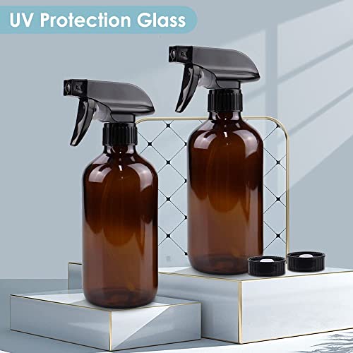 Bontip Glass Spray Bottle 16 oz for Cleaning, Plants (2 Pack, Amber) photo 10