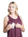 Savi Mom Sleeveless Nursing / Breastfeeding Ruffled Nightgown (Small, Wine)