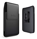 De-Bin iPhone Xs Max Holster Case, iPhone 6 Plus 6S Plus 8 Plus 7 Plus Belt Case with Clip Leather Holster Pouch Carrying Sleeve (Fits iPhone Plus w/Otterbox Commuter Case/Lifeproof Case On)