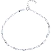 Vanbelle Sterling Silver Jewelry - Rhodium Plated with 925 Stamp - Designer Chain Anklet for Women - 9 Inch long + 1 Inch Extender
