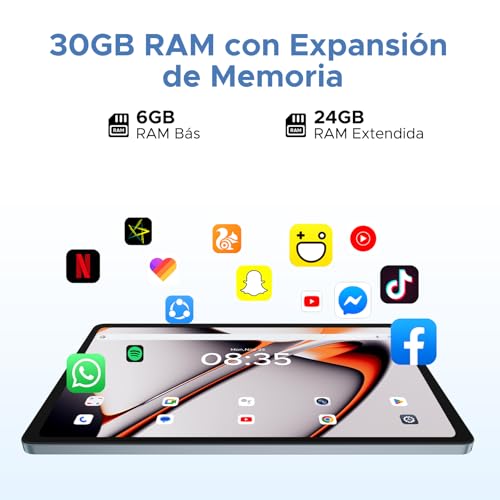 DOOGEETab U11 Pro Android 16 Tablet 11 Inch, 30GB RAM+256GB ROM+2TB TF, Unisoc T7200 Octa-Core 8580mAh Tablets, 90Hz HD Android Tablet, Gemini AI, Widevine L1, Camera 13MP/5G WiFi/3.5mm Audio/GPS