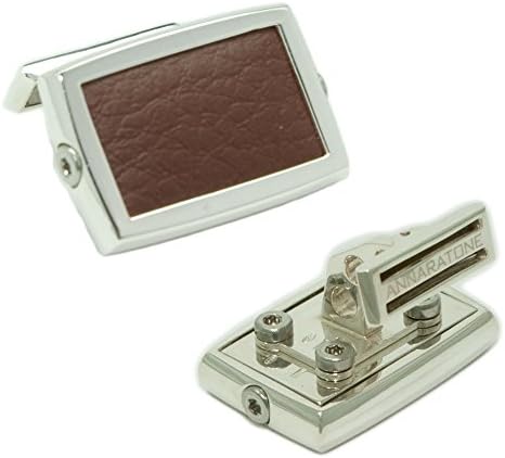 Annaratone Jewelry , Sterling silver 925 cufflinks , Historic Racing Mahogany brown , gloss finish , Made In Italy