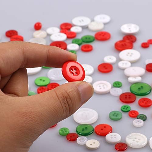 Colorful Christmas-themed buttons in various shapes and sizes, suitable for crafting and sewing projects, with 800 buttons in total.
