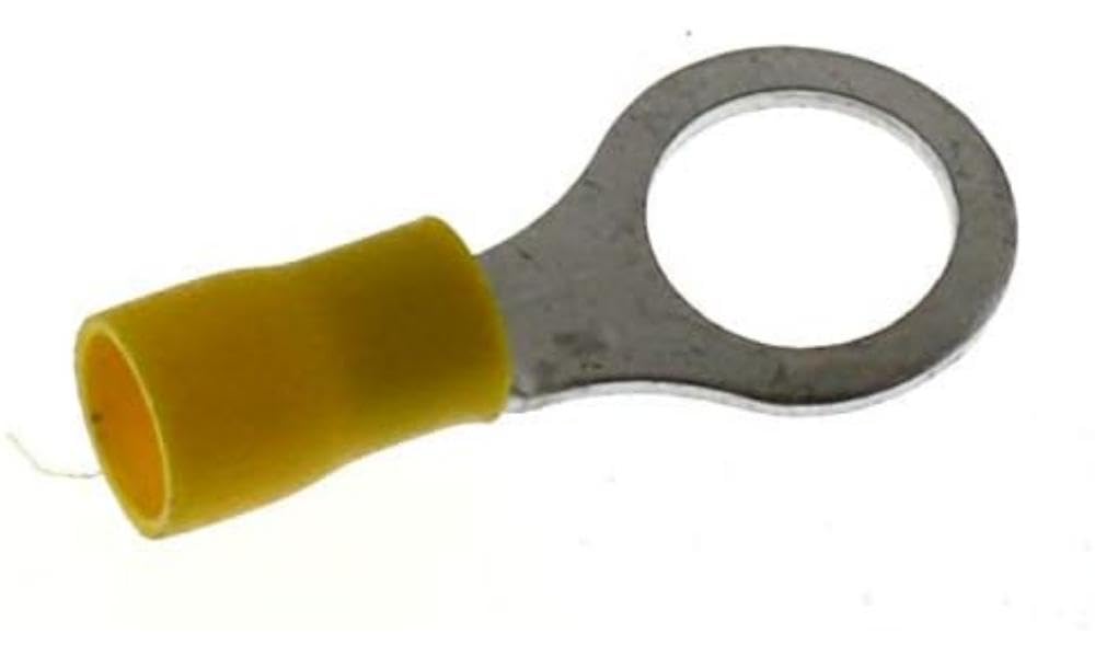25 x SeKi Ring Terminals 4.0-6.0 mm², M10 Yellow Insulated Ring Shoes Cable Lugs
