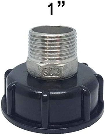 TOOLSTARIBC Adapter, 1" S60x6 Thread IBC Tank Adapter Tap Connector Replacement Valve Fitting for IBC Garden Water Containers