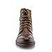 Polar Fox Asher MPX808585 Mens Cap Toe Ankle Lace-up Dress Combat Motorcycle Boots – Brown, Size 11