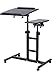 CA&HomeDecor Height Adjustable Office Desk Rolling Laptop Desk Cart Over Bed Hospital Table Stand, Black