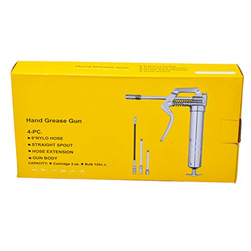 Wadoy Mini Grease Gun 3oz, Grease Gun with 12'' Flexible Hose, 7''Rigid