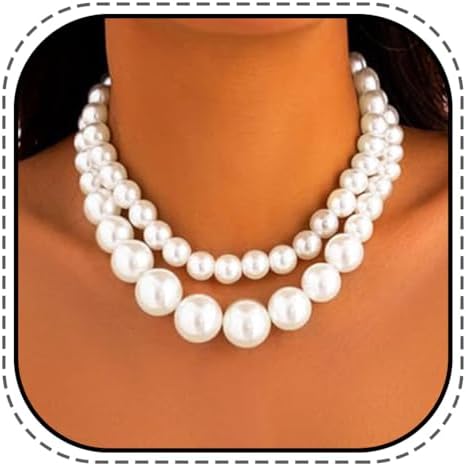 Amazon.com: Layered Necklaces for Women Faux Pearl Choker