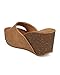 REFRESH Women Leatherette Open Toe Studded Single Band Cork Platform Wedge Sandal CA65 - Taupe