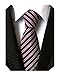 Secdtie Men's Narrow Stripe Pattern Tie Navy Blue Red White Party Necktie TW06
