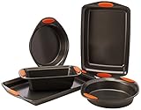 Rachael Ray Oven Lovin' Non-Stick 5-Piece Bakeware Set, Orange (Kitchen)
