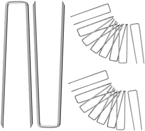 6 Inch Garden Landscape Staples Stakes, 26 Pcs Galvanized Garden Stakes Heavy Duty Metal Ground Stakes for Securing Lawn Fabric