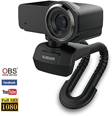Ausdom Streaming Full HD 1080P Webcam with Microphone for Mac,Video Calling and Recording USB Webcam for Computer Laptop or Desktop,360-Degree Swivel,Plug and Play