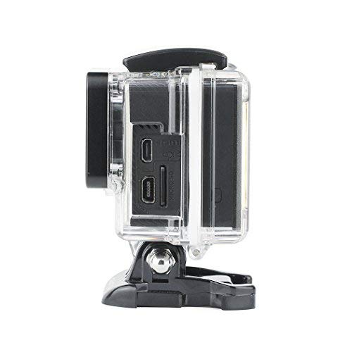 Side Open Protective Skeleton Housing Case with LCD Touch Backdoor and BacPac Backdoor for Extended LCD Screen or Expansion Battery - Compatible with GoPro Hero 4, 3, and 3+ - Transparent Clear