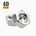 40PCS Metric M8-1.25 Hex Nuts, Coarse Thread Hexagon Nut, A2-70 (304) Stainless Steel Hex Nut Silver Tone