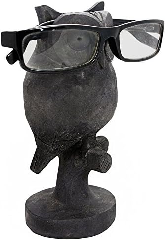 Gifts From India - Wooden Eyeglass Spectacle Handmade Holder Owl On Tree for Home Decorative or Office Desk Stand Size : 6.5"x3"x2.5"