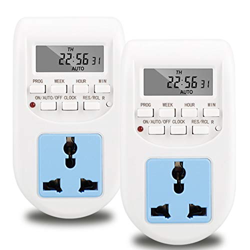 Somubi Digital Timer Plug Programmable Light Timer Plug Socket UK Mechanical Plug Timer Switch Countdown Appliances Energy Saver