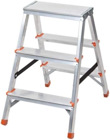 Aluminium Trittleiter beidseitig begehbar 3 Stufen Sicherheitsbügel