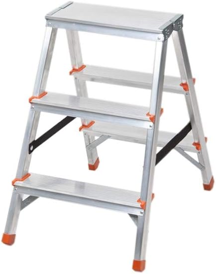 Aluminium Trittleiter beidseitig begehbar 3 Stufen Sicherheitsbügel