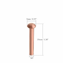 Aicosineg 20pcs 1.38" Length Copper Solid Rivets M5