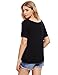 MakeMeChic Women's Sexy Cross Front Tops Floral Embroidered Short Sleeve T Shirt Black M