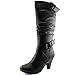 DailyShoes Women's Slouchy Mid Calf Strappy Boots with Ankle and Top Straps - 2