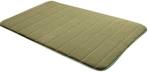 Komanic Latex Free Plush Microfiber Non Slip Memory Foam Bathroom Mat, Green