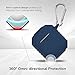 AirPods Case Accessories Kit [Front LED Visible], GMYLE Silicone Heavy Duty Armor Protective Shockproof Airpod Cover Skin with Keychain, for Apple AirPod 1 & 2 – Navy Blue