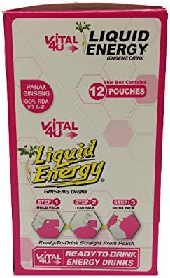 Vital4U Liquid Energy Shots Panax Ginseng! Coffee Flavor! - 24 - 0.5oz Packs!