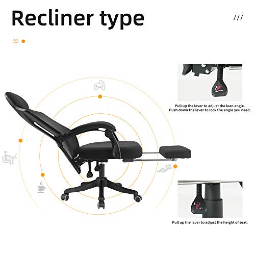 BERLMAN Ergonomic High Back mesh Office Chair Recliner with Footrest