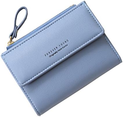 AISIKA Women's RFID Blocking Wallet Card Holder Organizer with Zipper Coin Pocket (Blue)