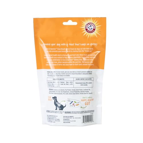 ARM & HAMMER FOR PETS CLEAN BREATH FROM THE INSIDE DENTAL TREATS FOR DOGS, SIZE SMALL | MINT FLAVOR FRESH BREATH TREATS WITH PARSLEY, CLOVE AND YUCCA