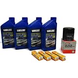 YAMAHA SVHO 1.8L WaveRunner Oil Change Kit w/Filter FX-SVHO FZR-SVHO FZS-SVHO GP1800 GP1800R 69J-13440-03-00 NGK Spark Plugs Maintenance Kit