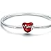 JOMOHO 925 Sterling Silver Charms for Charms Bracelet Heartbeat Lucky Charms Red Enamel Love in My Heart…