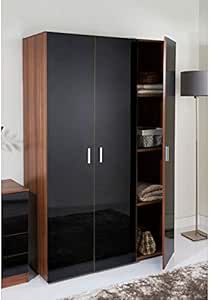 Hugo - Armario de almacenamiento de 3 puertas con efecto de madera de