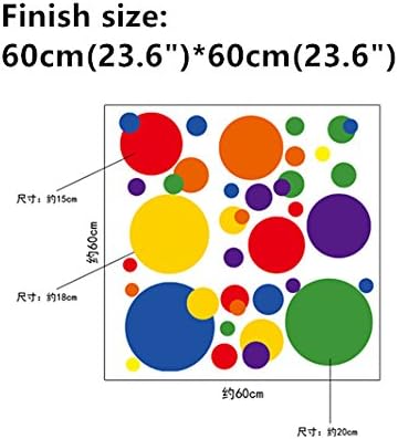 Colored Circles Dots Wall Stickers DIY Mural Art Decal Self Adhesive Removable PVC Wall Paper Decor,19.7 inch27.6 inch Original
