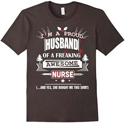 Mens PROUD HUSBAND - XMAS GIFT Tshirt XL Asphalt