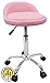 DevLon NorthWest Salon Stool with Back Rest Saddle Hydraulic Spa Stool (LIGHT PINK)