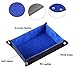 Yiotfandoll Dice Tray PU Leather Folding Dice Holder Storage with Blue Velvet Rolling Surface for RPG DND Dice Table Games 8.5 x 6 inch
